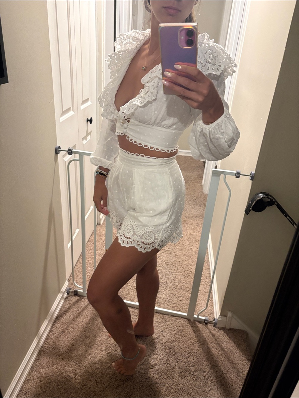 Zimmermann white eyelet linen set